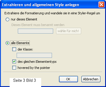Dialog 'Extrahieren'