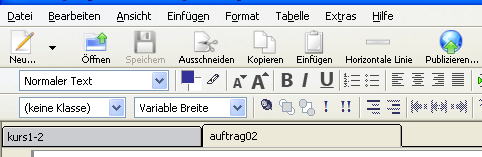 Bearbeitungs-Symbolleiste mit vier neuen Schaltflächen